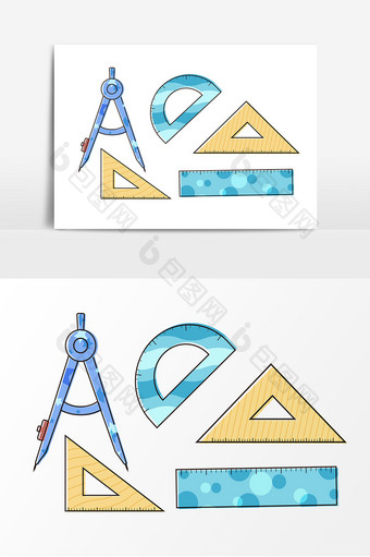 卡通数学课堂工具元素图片