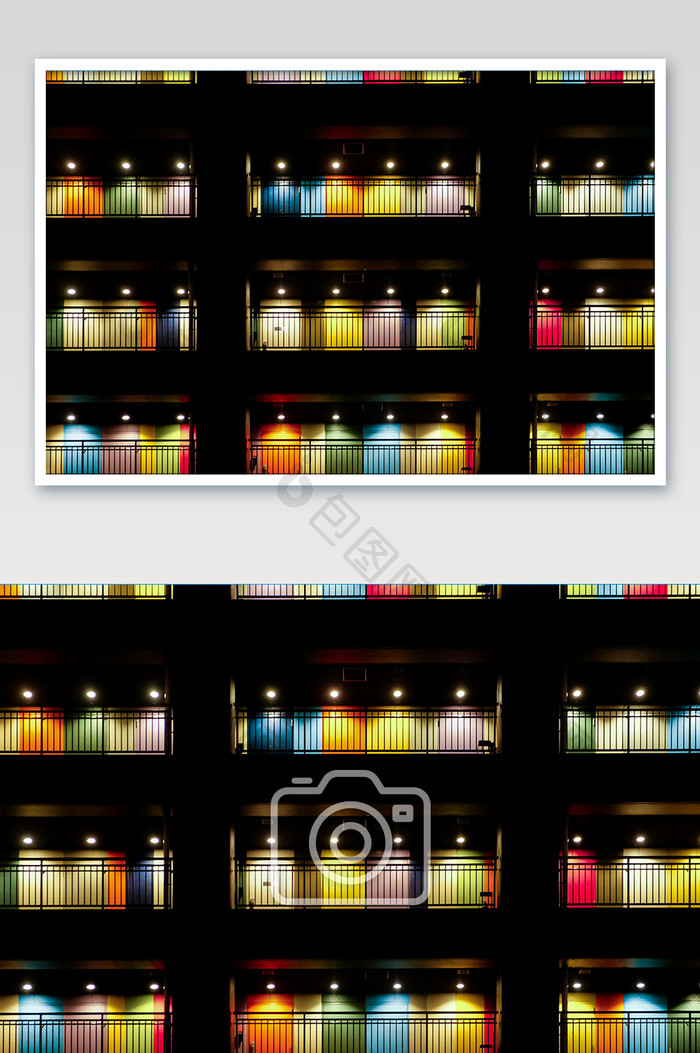 马卡龙灯光色彩日本东京建筑摄影图片