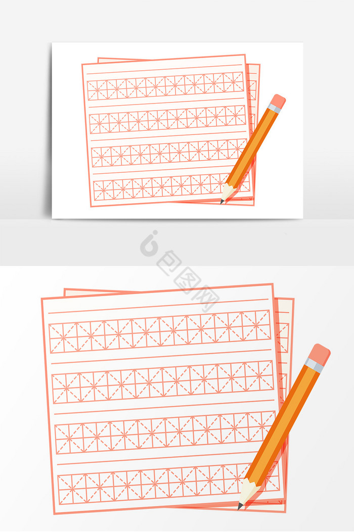 田字格元素PNG-田字格元素PNG素材-【包图网】