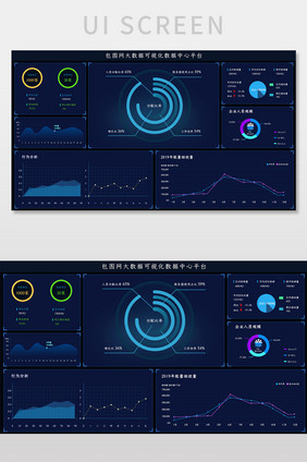 蓝色包图网大数据可视化平台系统网页界面