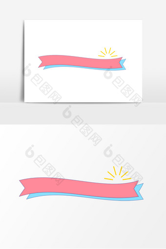 可爱粉色蓝色淡色调线条边框装饰元素图片