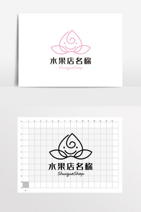 桃子饮品水果店母婴LOGO标志VI