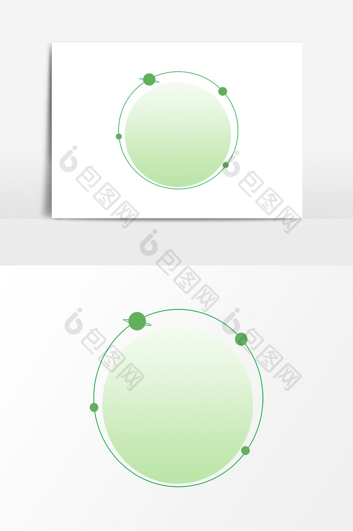 绿色星球行星边框元素