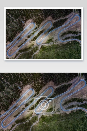 川藏线最美公路天路十八弯摄影图片