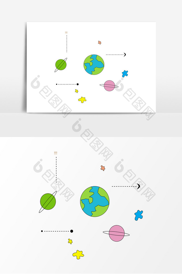星球装饰卡通手绘元素