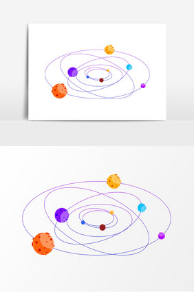宇宙星球行星装饰线条元素