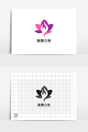 个性瑜伽VI标志logo设计