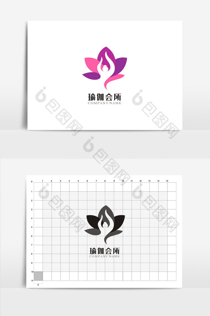 个性瑜伽VI标志logo设计