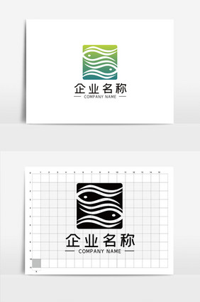 简约创意鱼S型LOGOVI模板