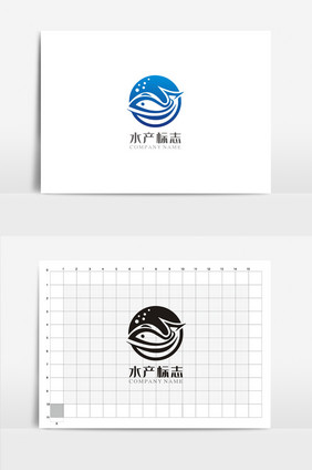创意水产店VI标志logo设计