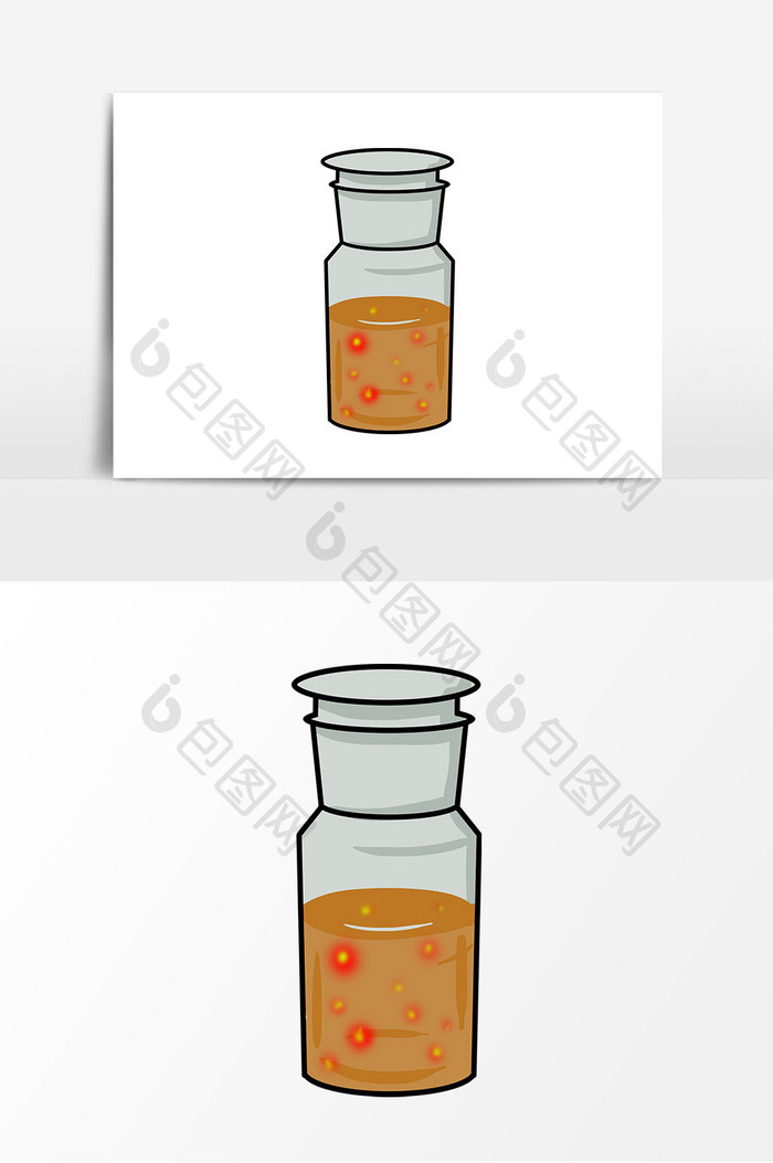 手绘玻璃瓶毒药元素