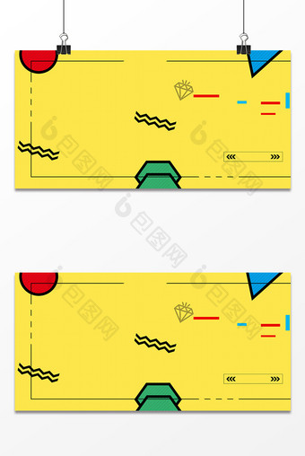 黄色背景几何图形时尚线条图片
