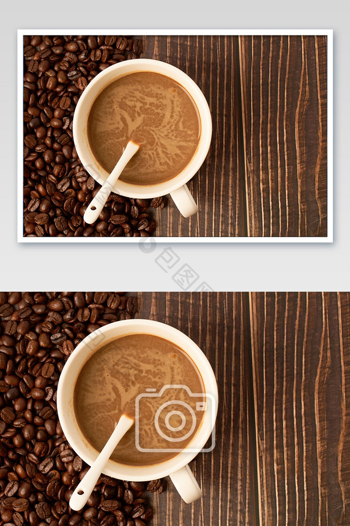木纹上的咖啡背景