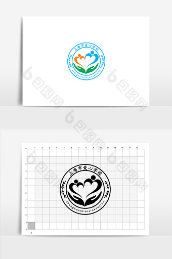 创意简约时尚幼儿园校徽VI标志logo设图片