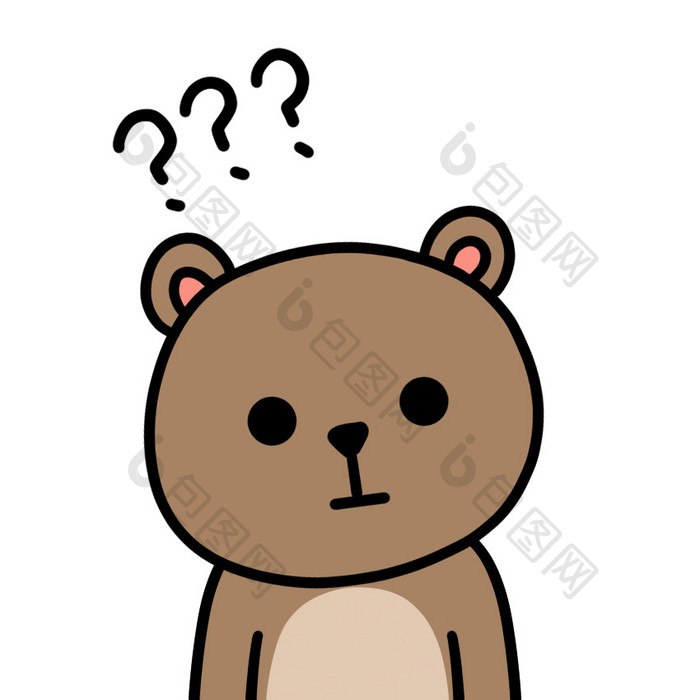 可爱小熊表情包-2疑问动图GIF