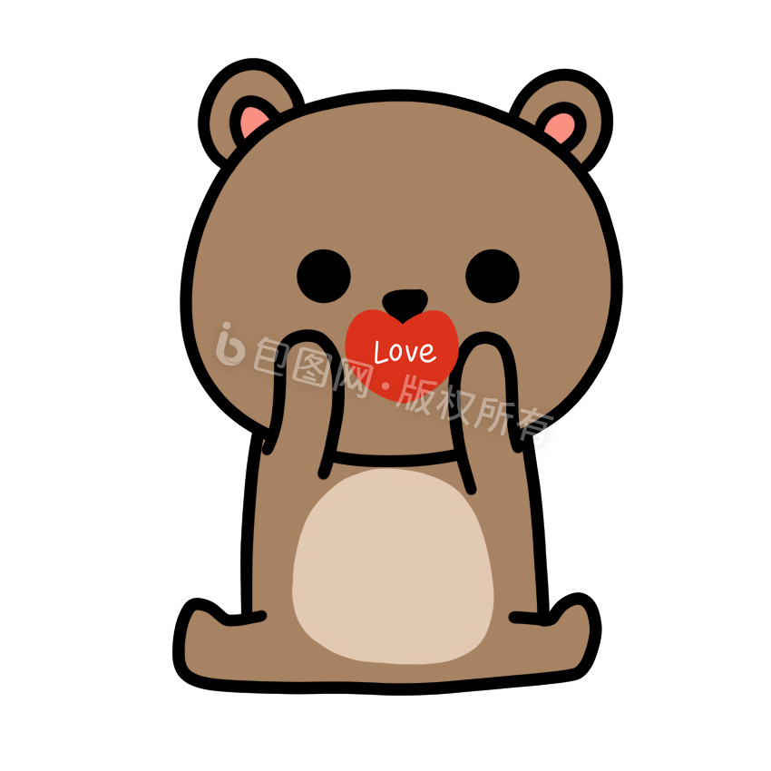 可爱小熊表情包-3爱心动图GIF图片