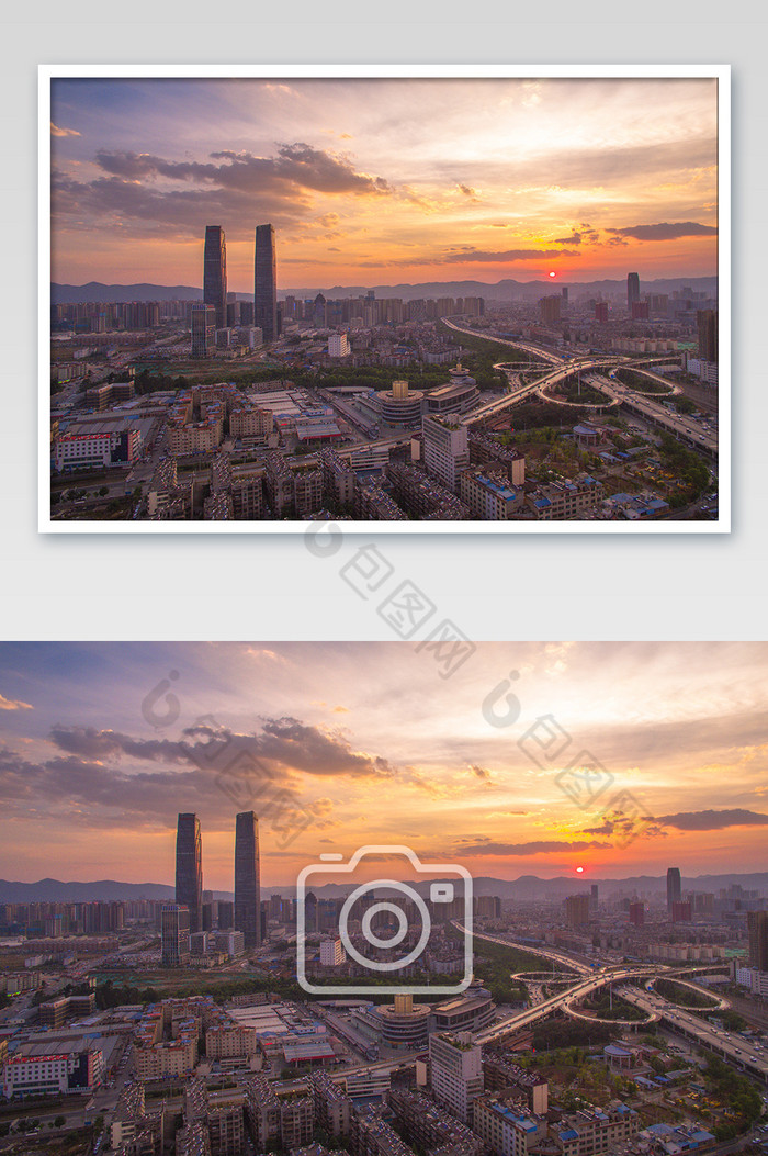 昆明地标建筑高层夕阳日落图片图片