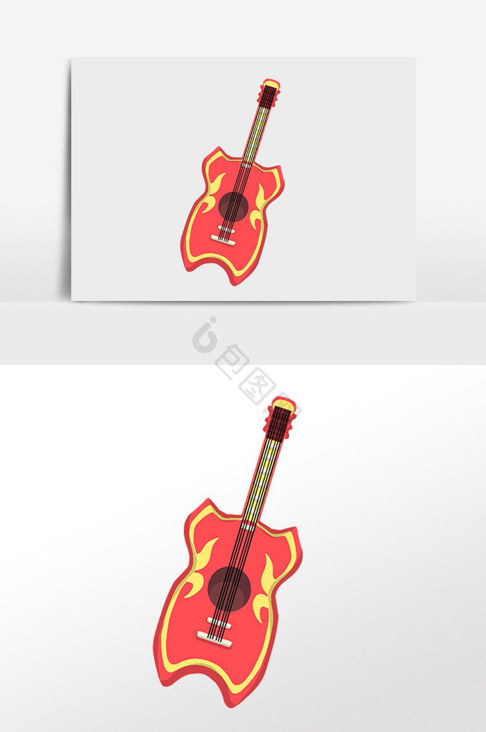 现代音乐乐器吉他插画图片