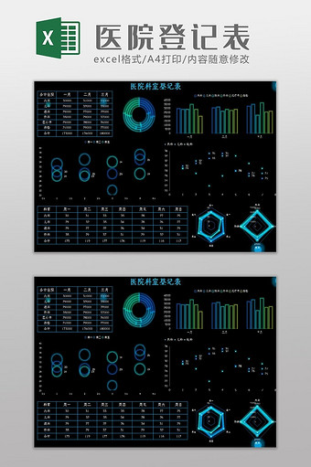 自动生成医院登记表Excel模板图片