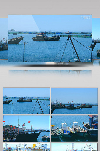 渔港早晨渔港早晨渔船船桅杆林立渔船待发图片