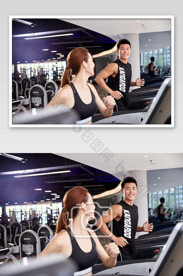 健身房运动跑步减肥增肌跑步机练习双人