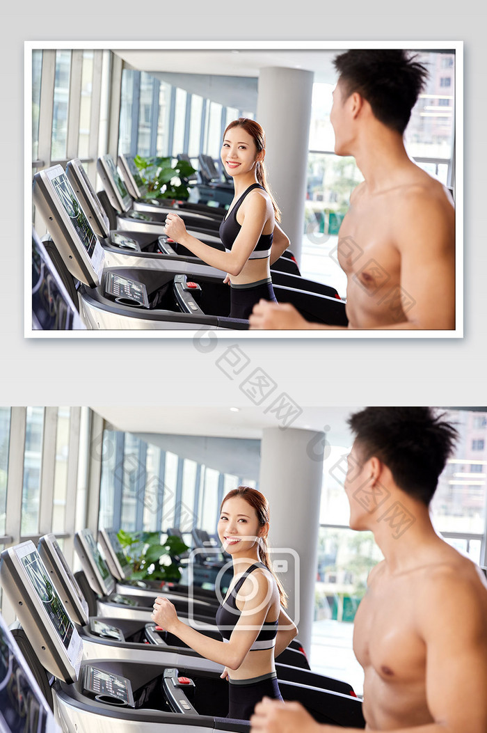 健身房运动跑步减肥增肌男女双人跑步机