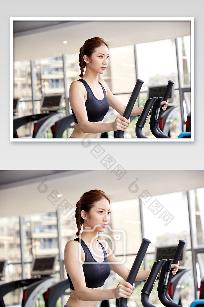 健身房运动跑步减肥增肌健身车女生单人练习