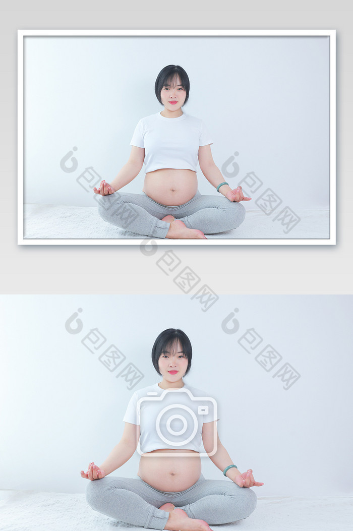 准妈妈孕妇做运动静坐摄影图图片图片