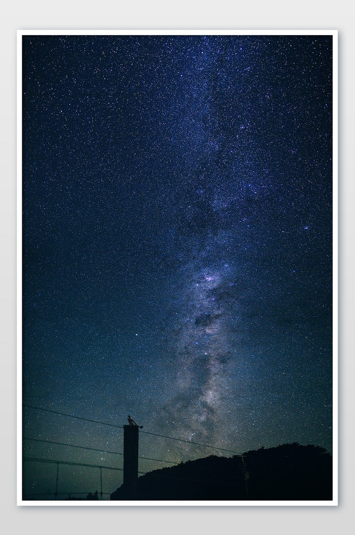 蓝色星空银河摄影图图片