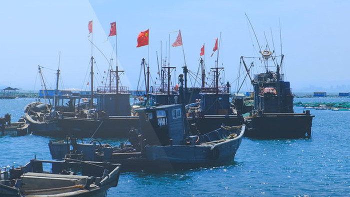 渔船木船鱼群海鱼老人与海垂钓钓鱼码头海港