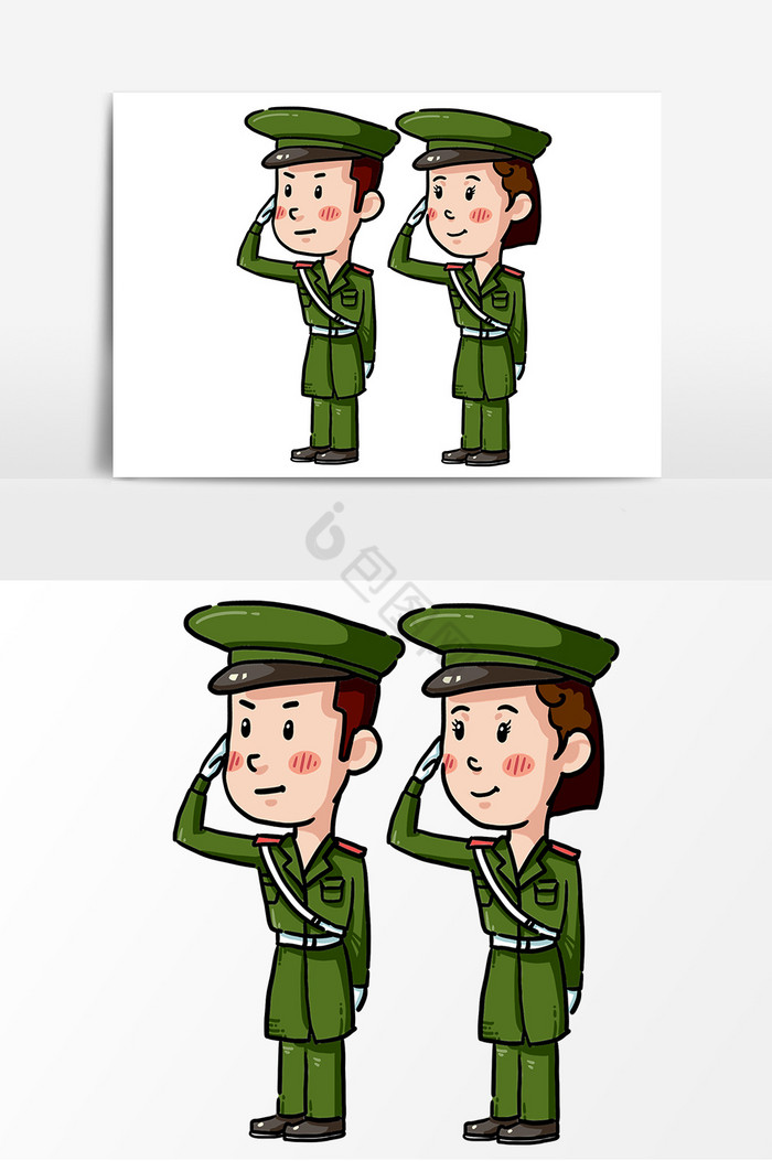国庆节敬礼的军人形象图片
