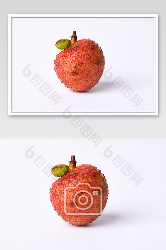 红色荔枝新鲜水果白底美食摄影图片