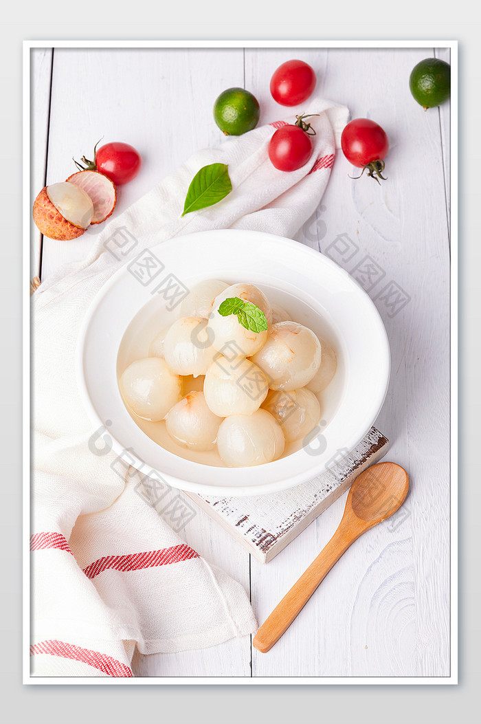 白色荔枝水果新鲜果肉美食摄影图片