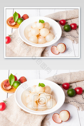 白色荔枝果肉水果新鲜美食摄影图片