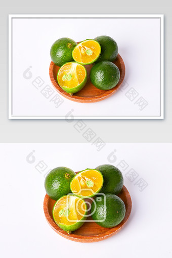 小青桔青柠新鲜水果配餐美食摄影图片