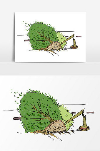 断掉的树卡通图片