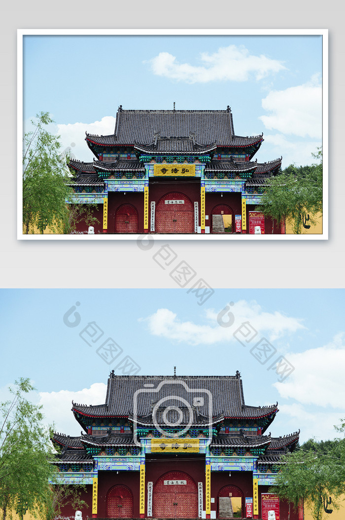 夏季小清新古寺庙高清摄影图