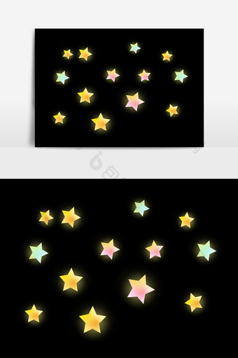 五角星手绘卡通形象元素图片