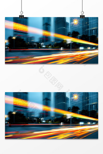 速度延时光线城市路面背景图片