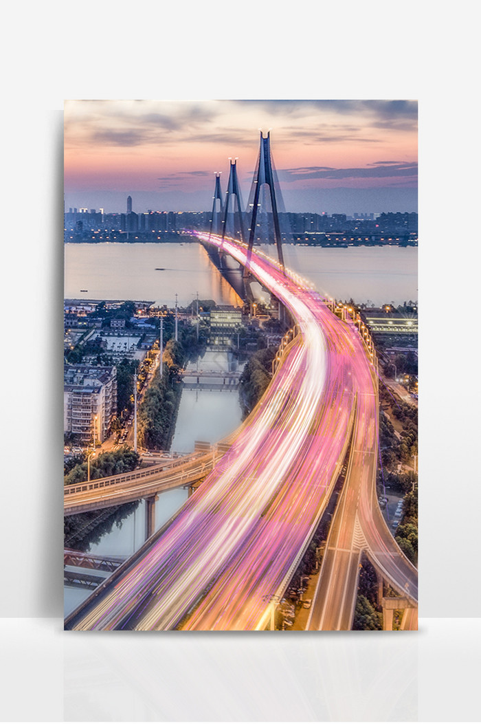 城市大桥速度延时光线速度感图片