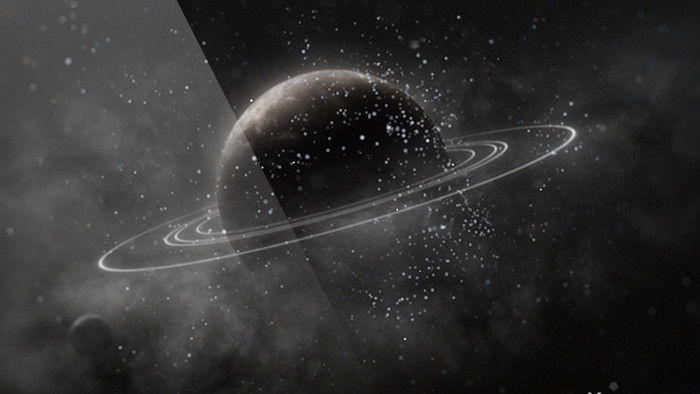 黑白梦幻粒子星球动画标题素材背景视频