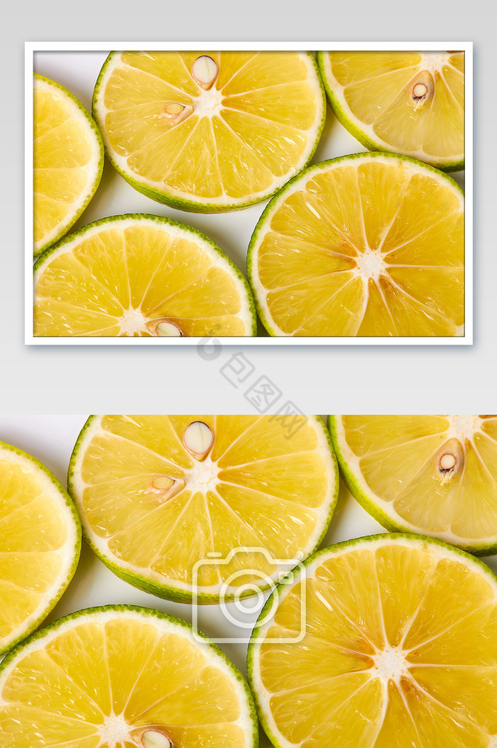 黄色青柠檬果肉水果美食摄影图片