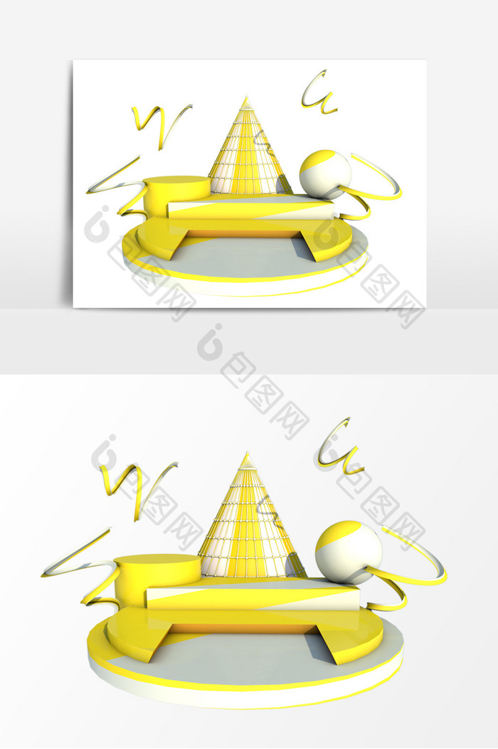 c4d文字背景繁多小装饰