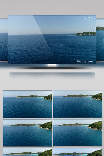 航拍湛蓝色的海洋国外海岛空旷海湾图片