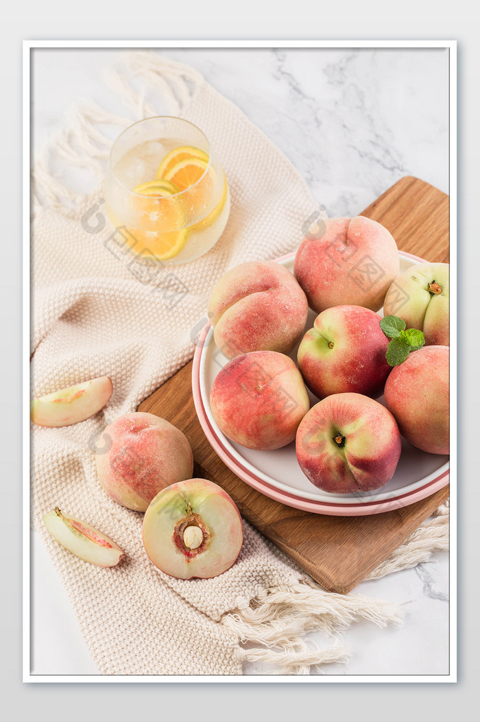 水果美食新鲜桃子摄影图片