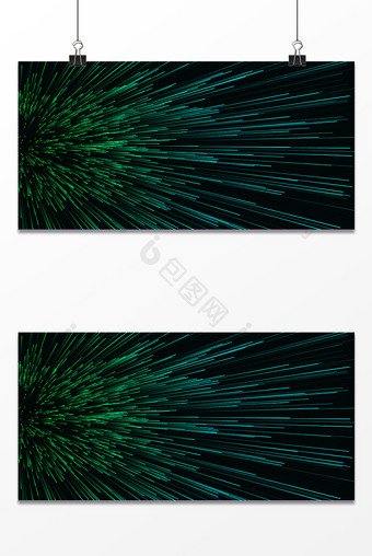 原创绿色绿色科技放射线速度感横版背景图片