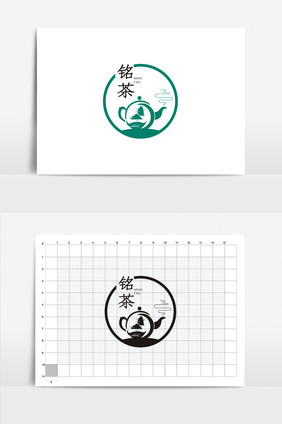 特色铭茶VI标志logo设计