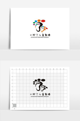 创意小脚丫影楼VI标志logo设计