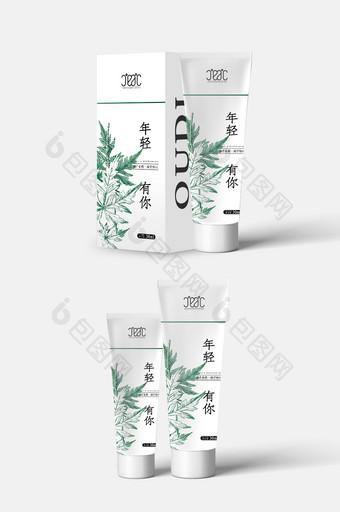 年轻有你系列植物精粹祛痘霜化妆品包装图片