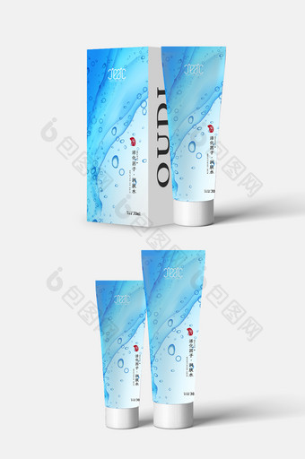 蓝色海盐活化因子润肤水化妆品包装图片